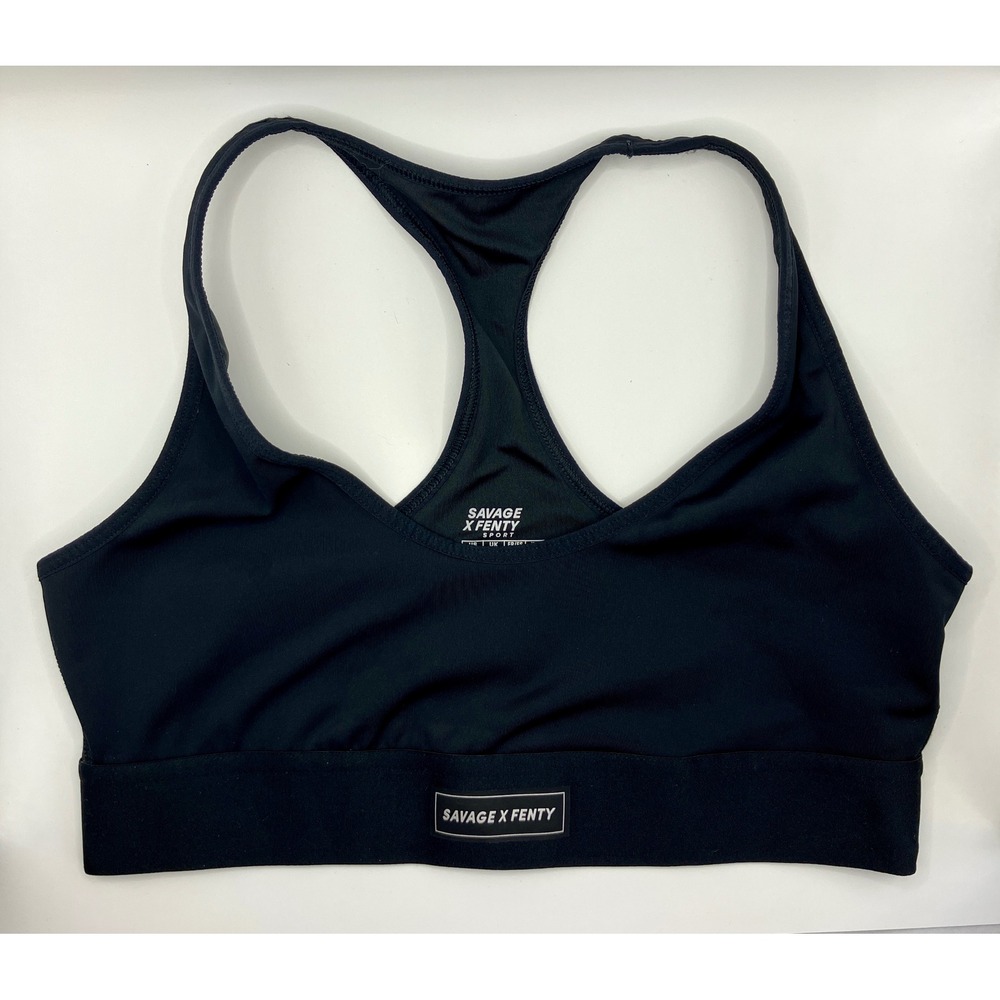 Savage X Fenty Lineup Low Impact Sports Bra Black Size Medium